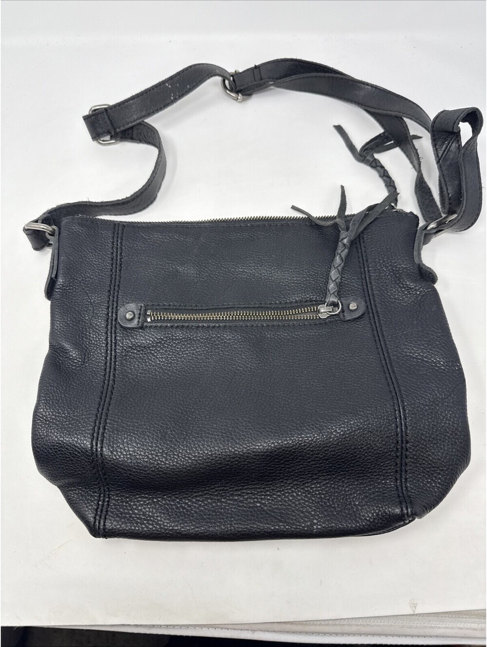 The Sak Black Leather Pebbled Crossbody Bag $35